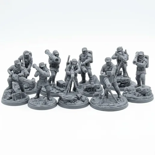 Rebel Troopers Echo Base Heavy Weapons Squad 9 Units - 32mm Star Wars Legion Scale