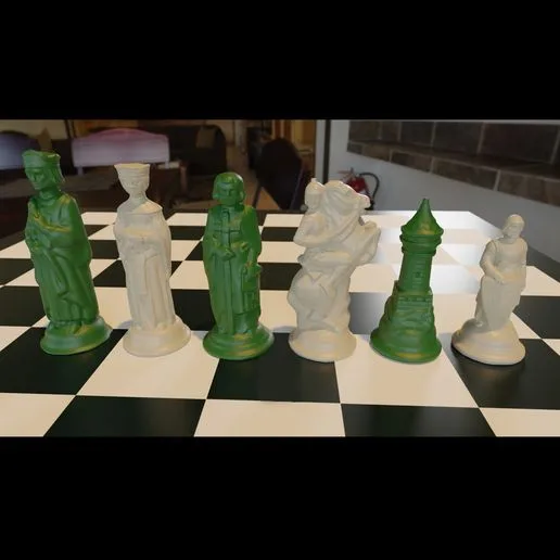 Renaissance Chess Pieces 3d print model Obj 3MF