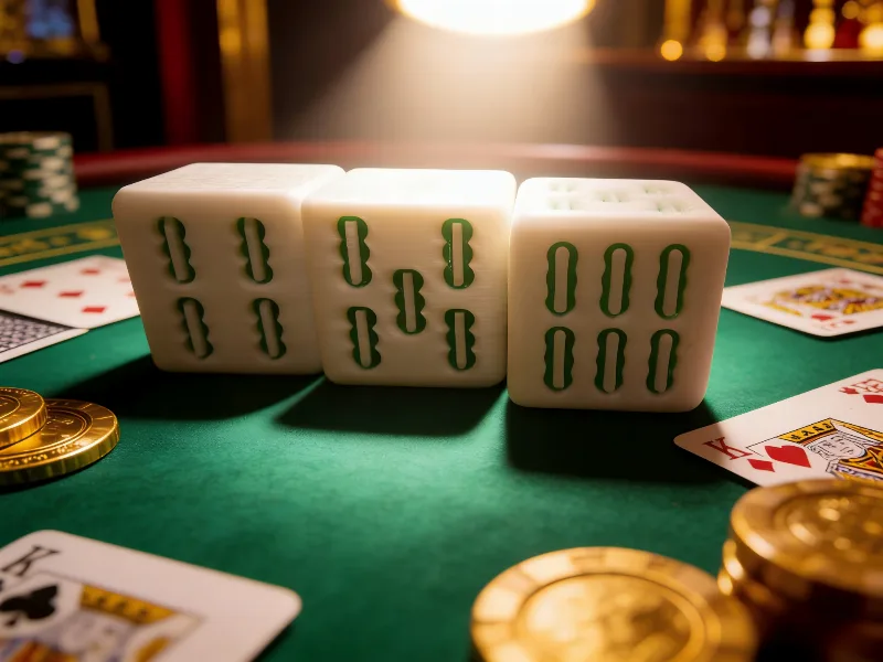 Mahjong dice with bamboo/suit as pips