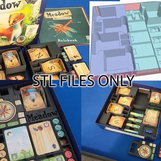 Meadow (& Downstream expansion) insert / board game box organizer