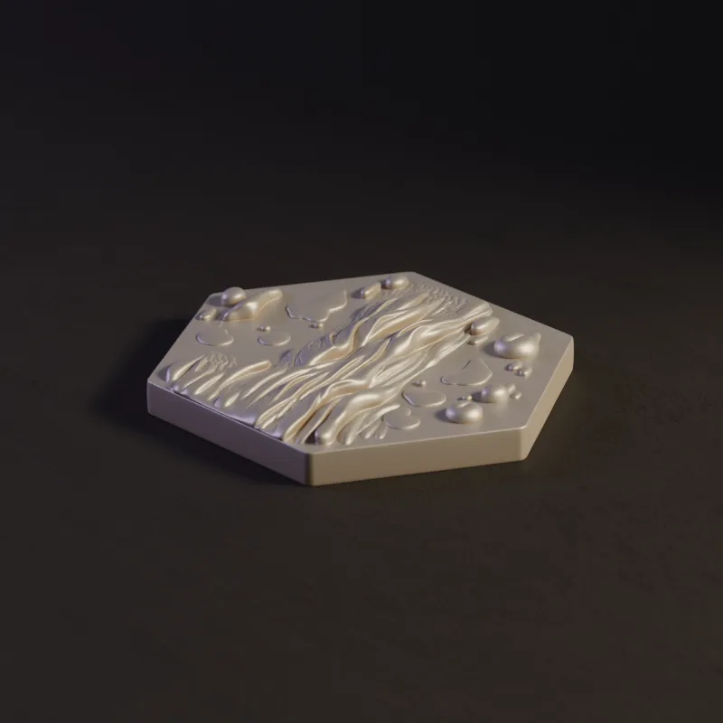 Hex Terrain Tile – Martian Landscape Segment for Terraforming Mars