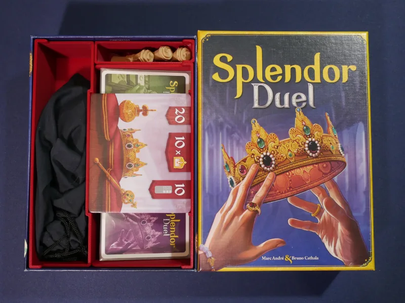Splendor Duel board game insert for sleeved cards
