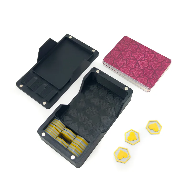 Magnetic Box with Coins Compartment for Playing Card Deck - Love Letter Card Game Custom Version