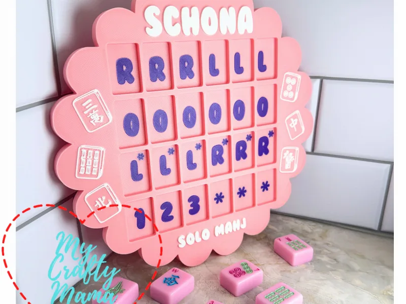 Mahjong Practice Board Scalloped - Add your name