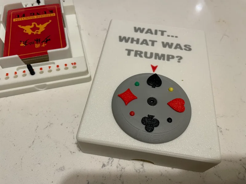 Card Holder for Euchre/Rook/Playing w/Suit Dial
