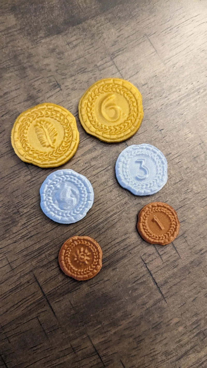 Coins for board game "7 Wonders" and "7 Wonders Duel"