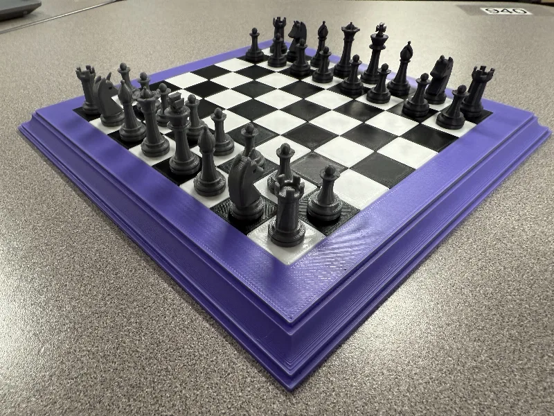 Miniature Chess Set with Pieces and Chessboard
