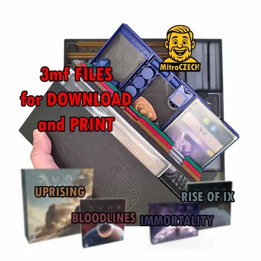 Dune: Imperium Uprising + Bloodlines + Immortality + Rise of Ix - Unofficial Insert 3MF (STL) Files for base game and Expansions