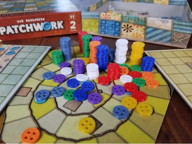 Patchwork Board Game Buttons