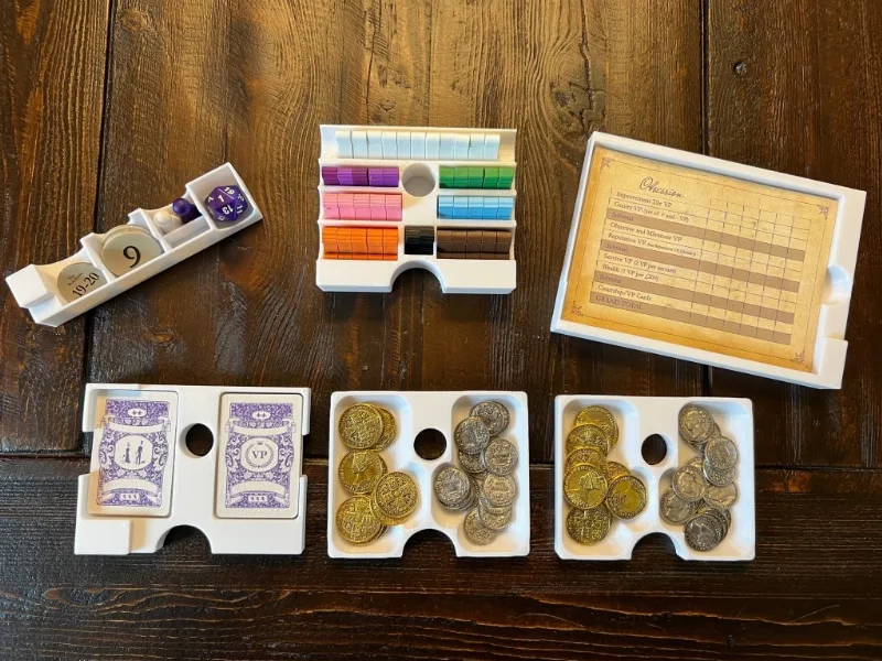 Obsession Insert / Organizer - Holds 2nd Ed. Base Game, Wessex, Upstairs Downstairs, and Useful Box