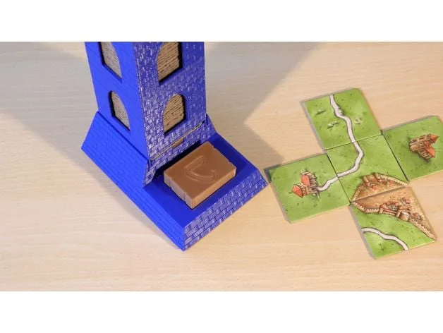Carcassonne Tile Dispenser SPLIT Tower (Remix)