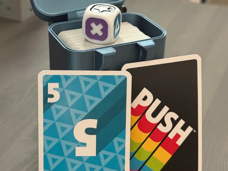 Push Card Game with Dice holder Travel Box