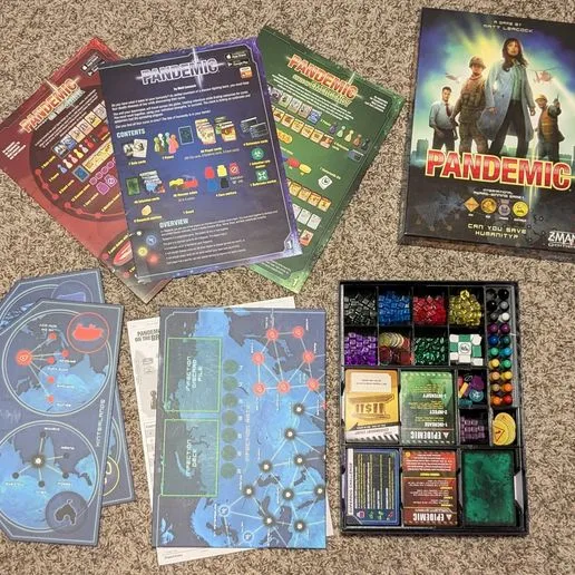 Pandemic with State of Emergency and On the Brink Board Game Box Organizer