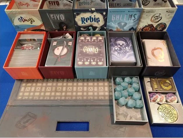 Matchbox Collection inserts - Golems, Rebis, 15 Days, Space Lunch, Eiyo