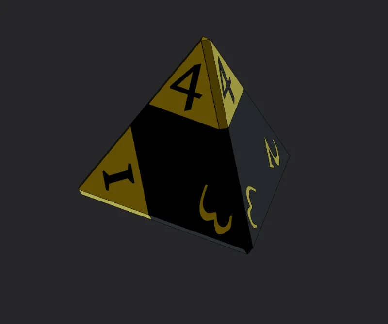 4D 50% Chance Dice For the Royal Game of UR