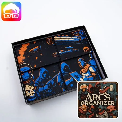 Arcs board game organizer by @ammedia3d [tabletop board game inserts sku: ARCS001]