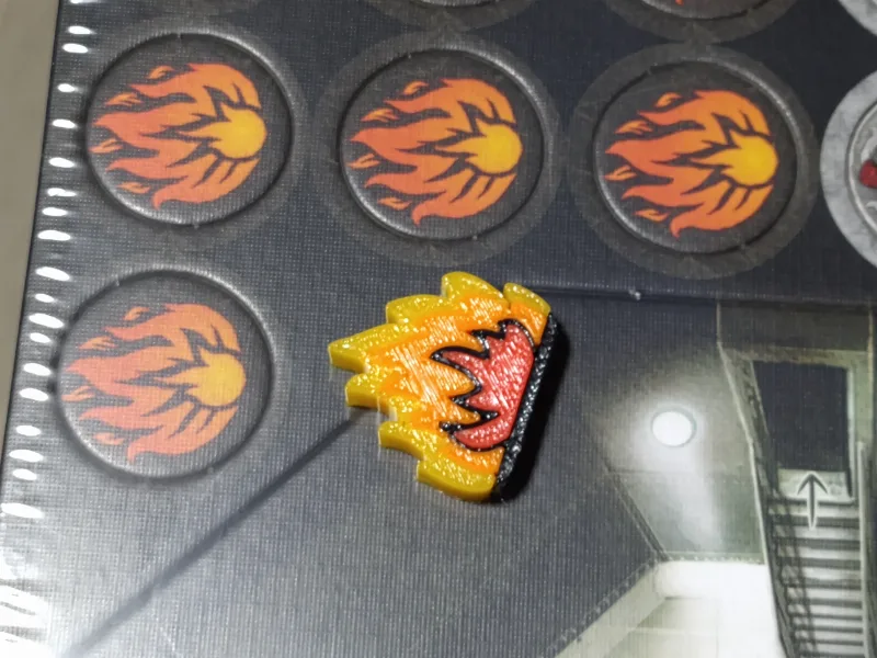 Fire token for board game Cthulhu: Death May Die