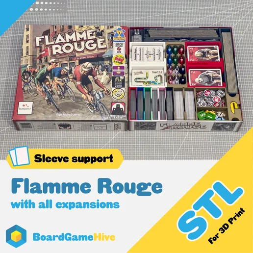 Flamme Rouge Insert STL: All Expansions Organizer (Digital File)