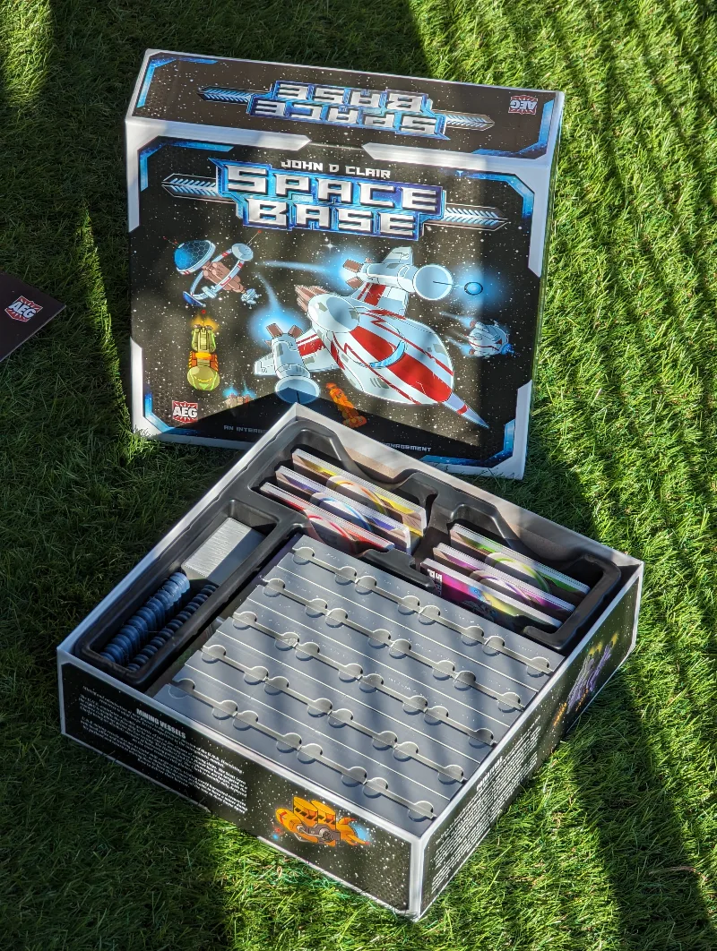 Space Base Organizer w/ Card Alignment Helpers and Magnetic Cube Sliders