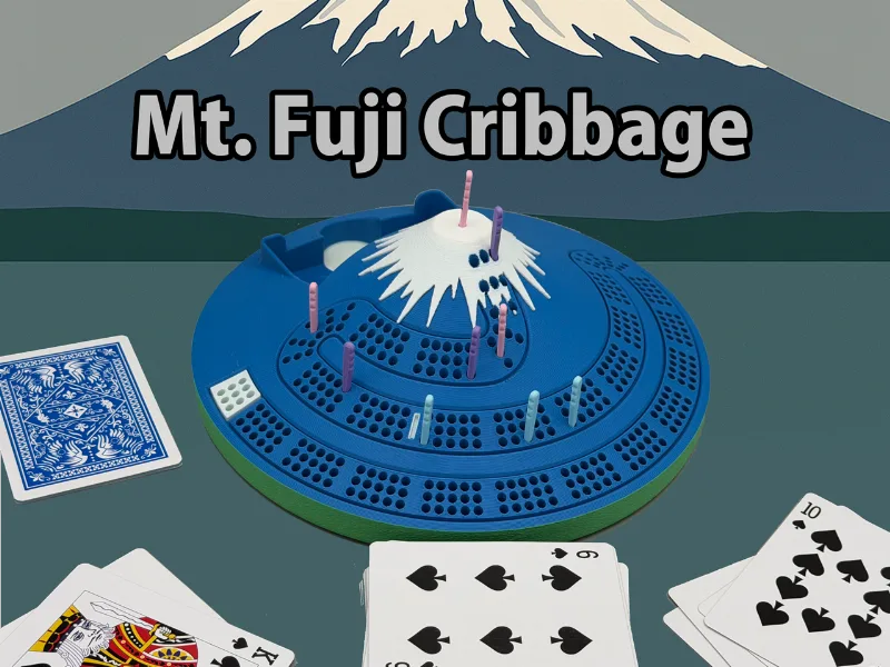 Mt. Fuji Cribbage Board