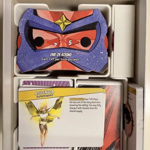 Origin Story organizer w/sleeved deck, no lid lift