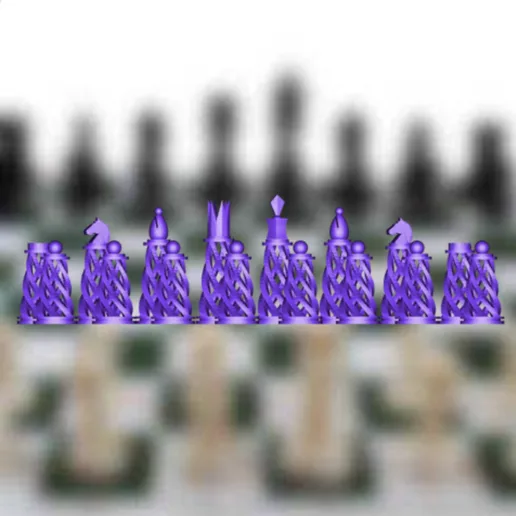 Chess Pieces and Chessboard Model
