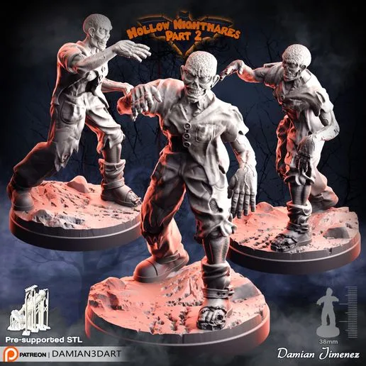 Zombie miniature 3, zombie 3d printable zombicide
