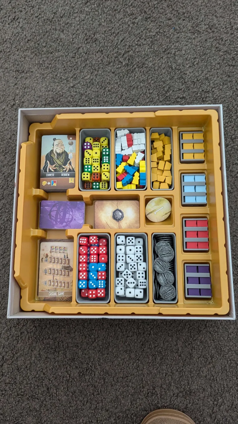 Scholars of the South Tigris - Dice, Coins, Meeple and Gold trays to fit insert
