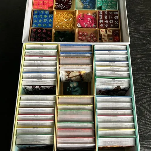 Ashes Reborn: Rise of the Phoenixborn + Red Rains Full Campaign One-Box Insert/Organizer - NO SLEEVES (or Partial Phoenixborn/Campaign SLEEVED)