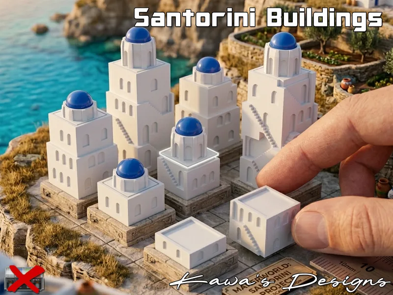 Santorini Buildings (for Table Game)