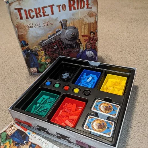 Ticket To Ride Train Trays Board Game Box Insert Organizer