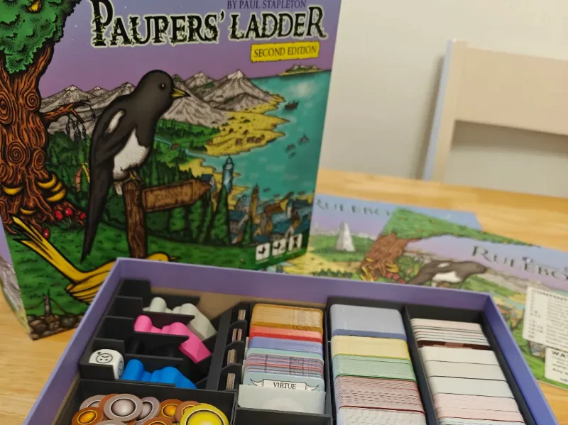 Paupers' Ladder + expansions board game insert