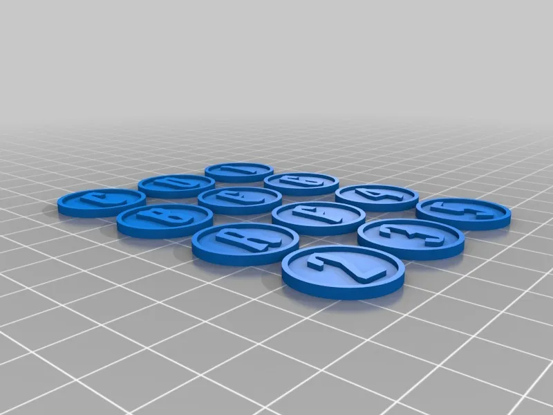 Gloomhaven Letter and Number Tokens