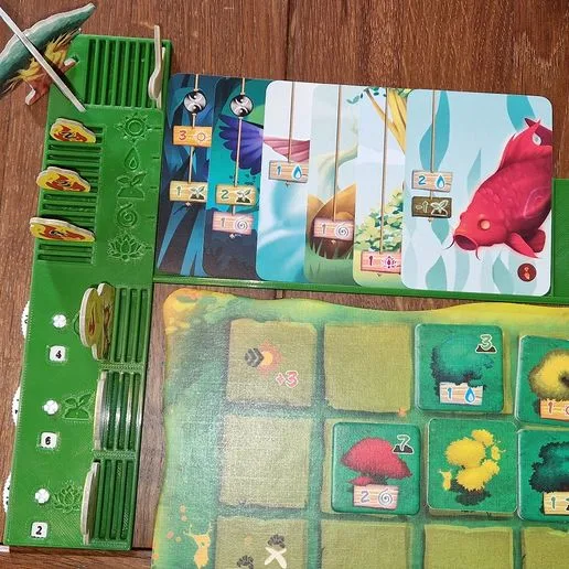 Living Forest boardgame playerboard and insert