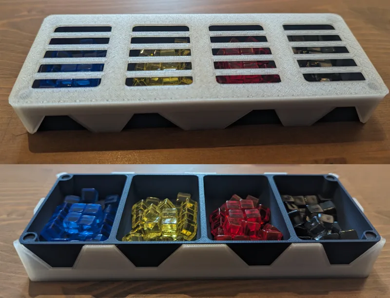 Pandemic Organiser for Disease Cubes with Optional Magnetic Lid