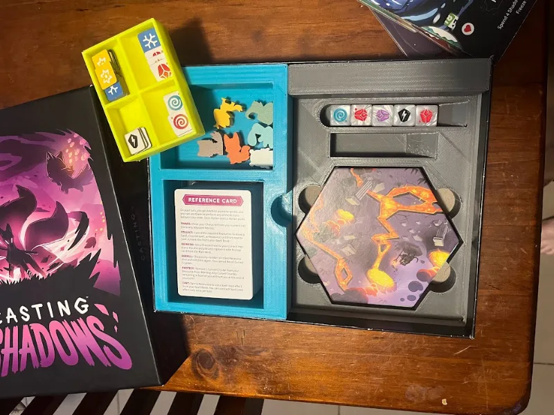 Casting Shadows board game box organizer