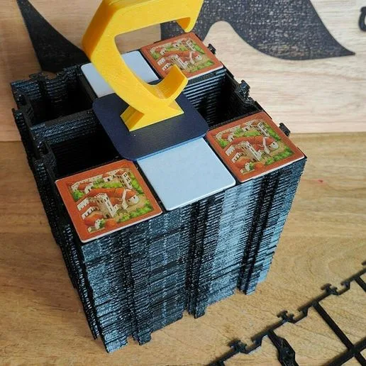 Storage tower for Carcassonne grids