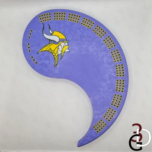 Yin Yang Cribbage Board - Minnesota Vikings