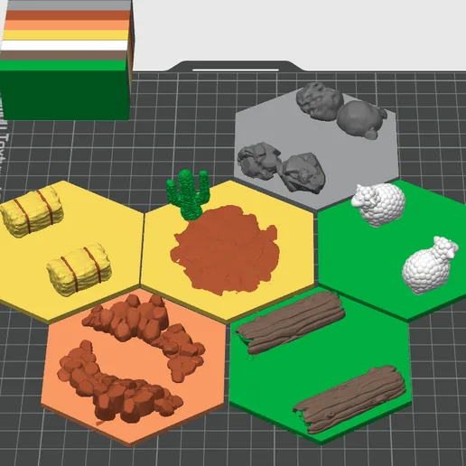 Multicolor Catan Custom Tiles