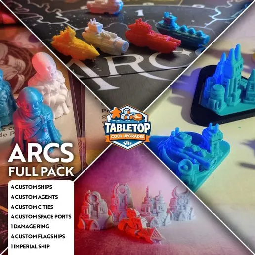 Arcs – FULL PACK Deluxe Miniatures Pack: 13 Models (Ships + Agents + Flagships + Imperial Ship) – Printable STL