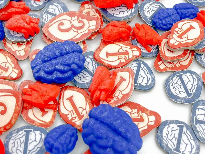 Arkham Horror 3rd Hearts Brains Tokens Set