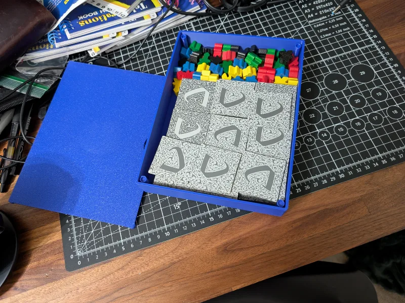 Box with Lid for Carcassonne Tile Boardgame