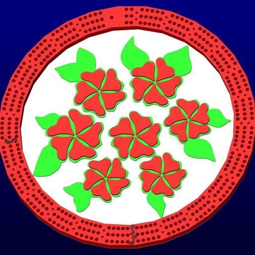 flowers cribbage board