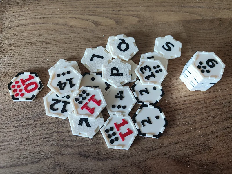 Catan Number Tokens for D8 dice
