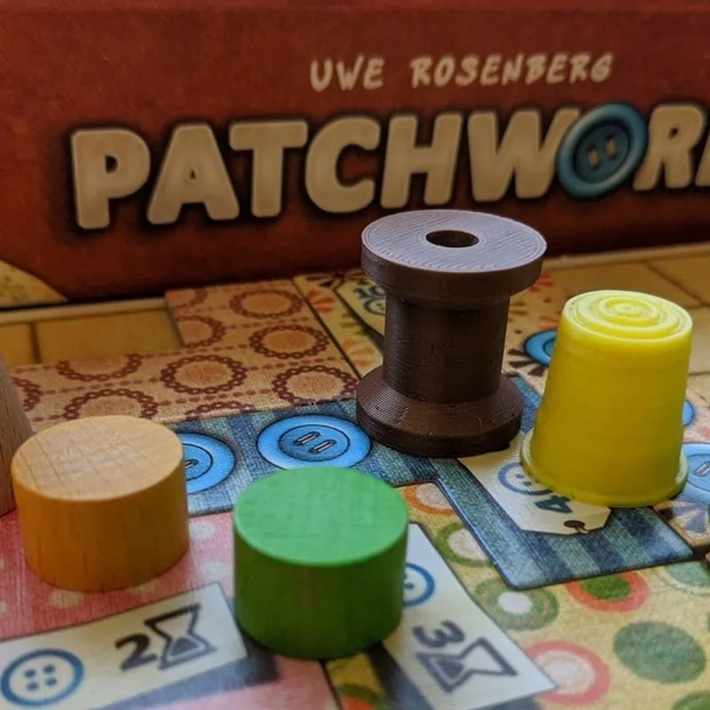 Thread Spool Pawn for Patchwork Board Game