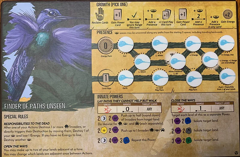Spirit Island 2 color Finder of Paths Unseen presence token