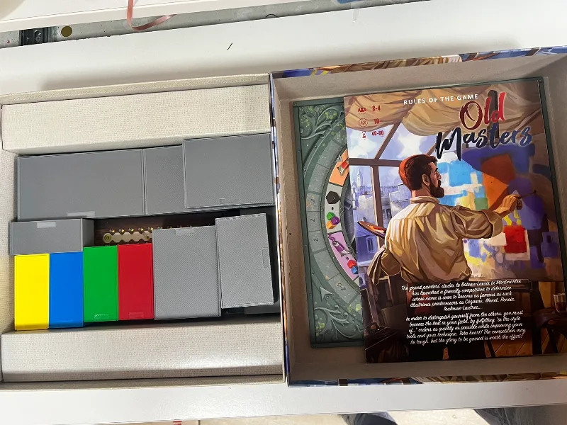 Colors of Paris/Old Masters board game insert