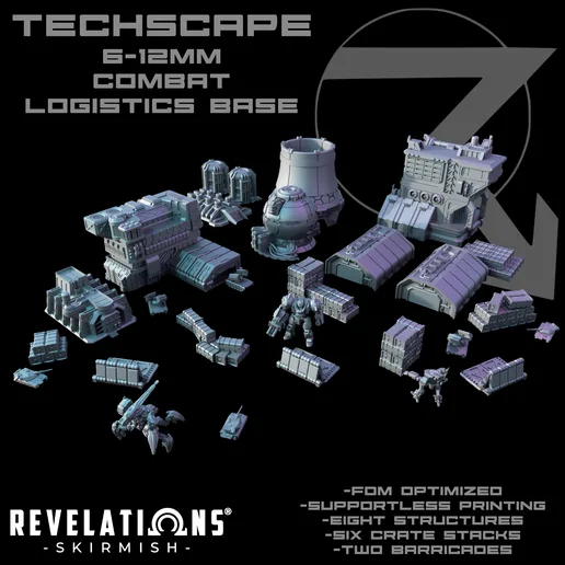 TECHSCAPE - 6-12mm - Combat Logistics Base (Hexless Battletech Terrain)