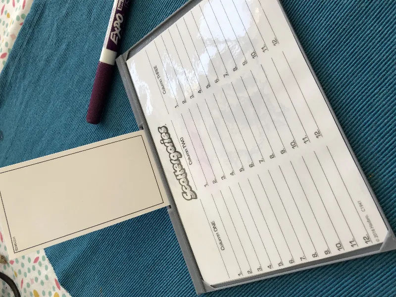 Scattergories Writing Board
