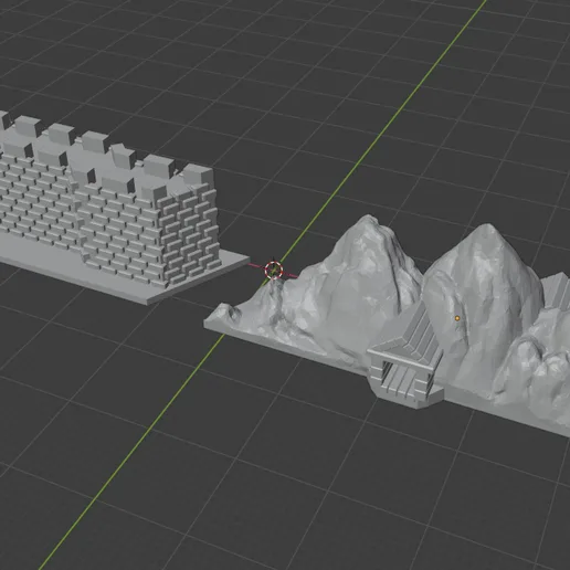 Runewars epic game Brick wall and Rock with Tunnel set